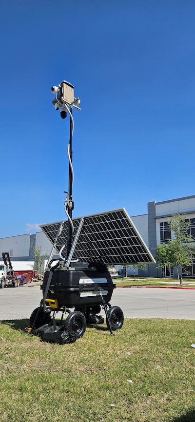 tcs-trailer-cameras-2 Solar-powered mobile surveillance trailer in parking lot